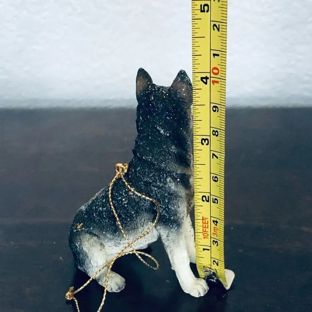 Husky Malamute Dog Glittery Holiday Christmas Ornament